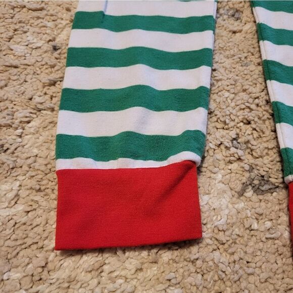 Coral Bee toddler green/white striped Christmas pajamas - Picture 7 of 9